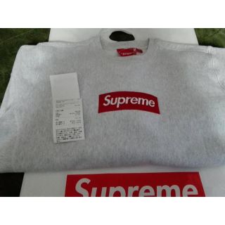 シュプリーム(Supreme)のsupreme crew neck 2018AW ash gray 希少Ｓサイズ(スウェット)