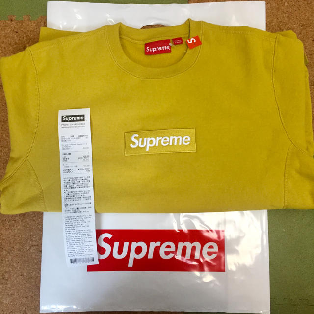 Supreme - supreme box logo crewneck Mustard