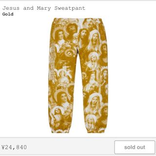 シュプリーム(Supreme)のJesus and Mary Sweatpant Gold Sサイズ(その他)