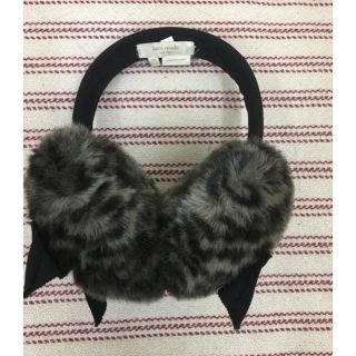 ケイトスペードニューヨーク(kate spade new york)の【美品】kate spade レオパード柄リボン付き耳あて イヤーマフラー(イヤーマフ)