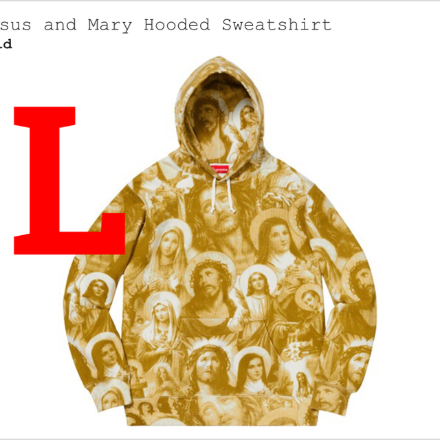 Supreme(シュプリーム)の【L】Supreme Jesus and mary hooded Gold メンズのトップス(パーカー)の商品写真