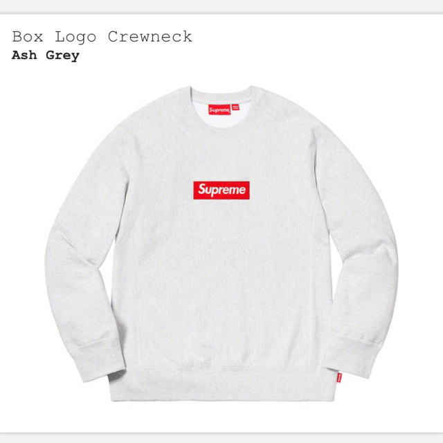 【S】supreme box logo crewneck ash grey