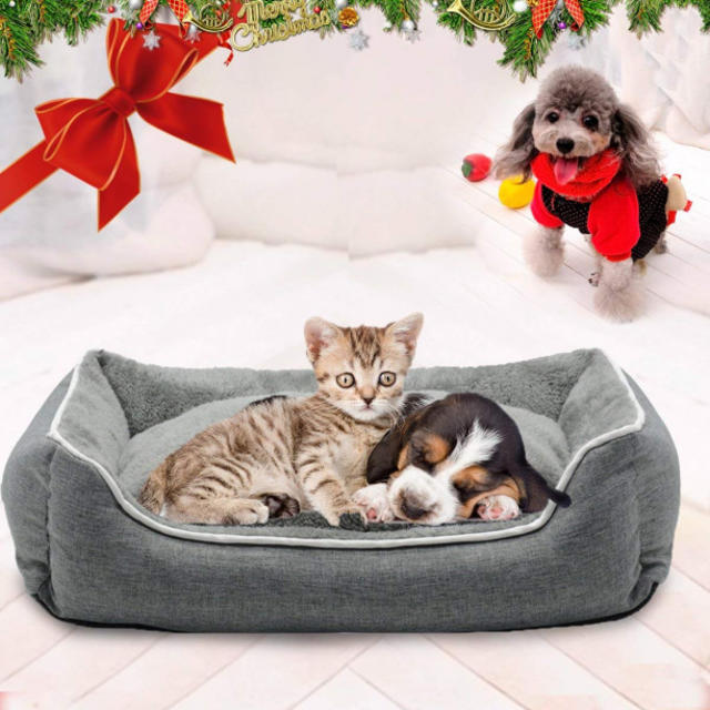 !!犬用 猫用 ペット ベッド スクエアベッド グレー WARMPETHO (Sの通販 by きい's shop｜ラクマ