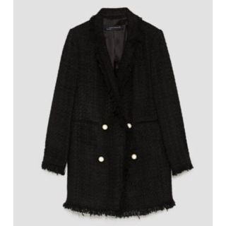 ザラ(ZARA)の値下げ ZARA ザラ パール付きツイードジャケット 美品(テーラードジャケット)