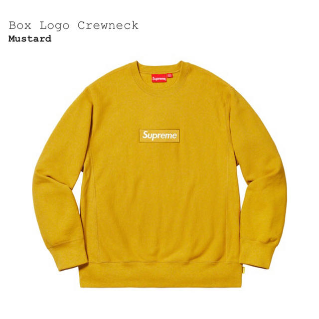 人気が高い Supreme サイズL Mustard Crewneck Logo Box Supreme - スウェット