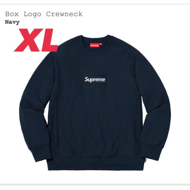 Supreme/Box Logo Crewneck 紺;ネイビーL