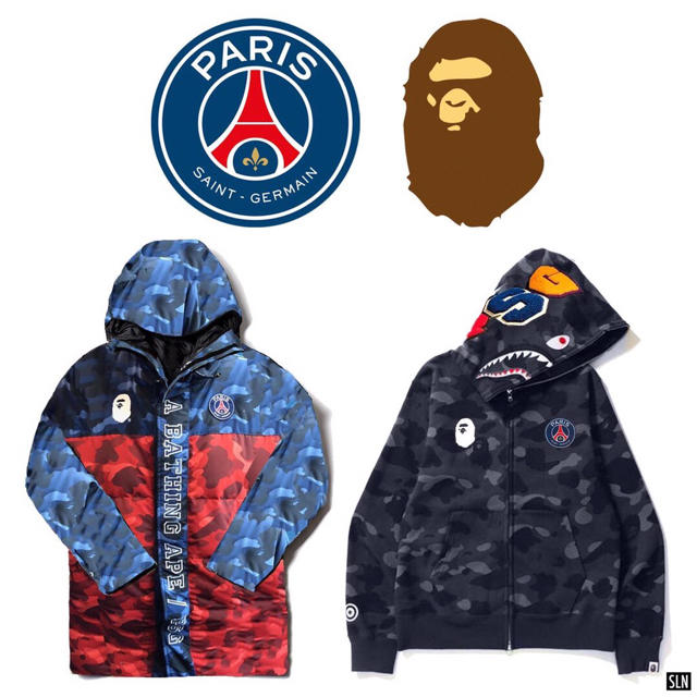 最安挑戦! A BATHING APE - PSG ベイプ ダウンジャケット ダウン