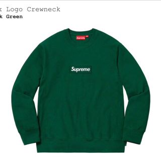 シュプリーム(Supreme)のsupreme  Box logo crew neck ダークグリーン(スウェット)