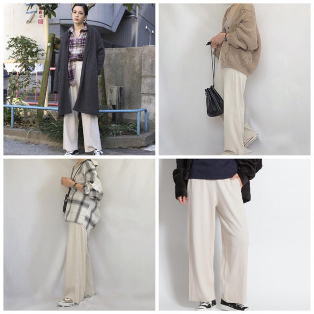 2018aw nikoand 完売リブフリステッチワイドパンツ リブパンツ M