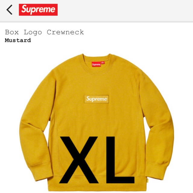 Supreme(シュプリーム)のSupreme 18aw boxlogo Crewneck mustard XL メンズのトップス(スウェット)の商品写真