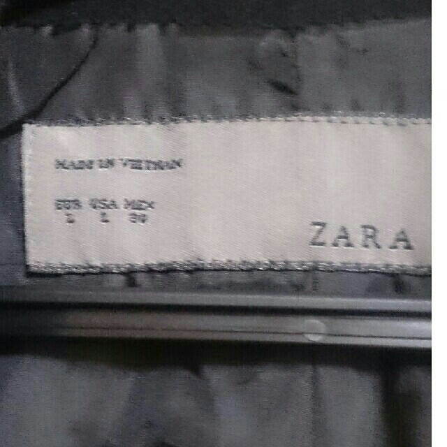 ZARA(ザラ)のZARA ザラ チェスター コート 黒 レディースのジャケット/アウター(チェスターコート)の商品写真
