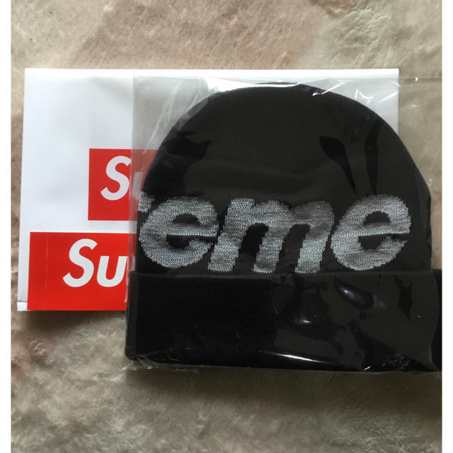 Supreme Big Logo Beanie Black シュプリームリームメンズ