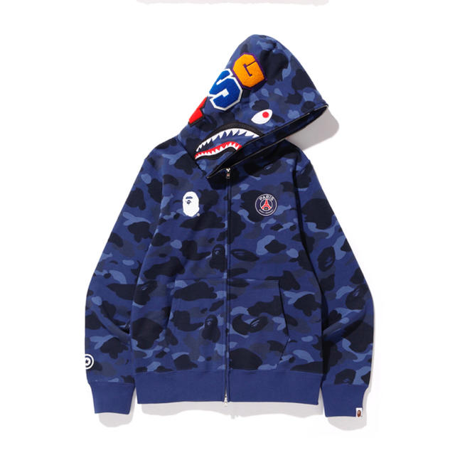 A BATHING APE(アベイシングエイプ)のA BATHING APE×PSG シャークパーカーand SHORTS メンズのトップス(パーカー)の商品写真