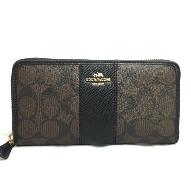 COACH コーチ シグネチャー ラウンドファスナー 長財布 ジッピー