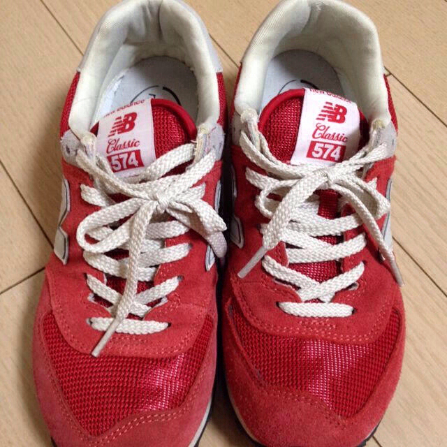 New Balance(ニューバランス)のNB 574 レッド レディースの靴/シューズ(スニーカー)の商品写真