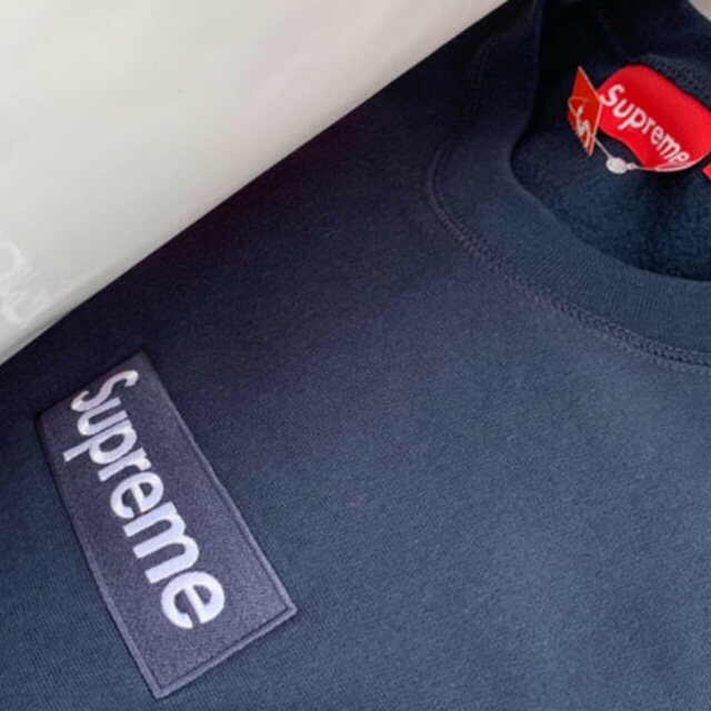 Supreme/Box Logo Crewneck 紺;ネイビーL