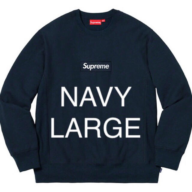 Supreme/Box Logo Crewneck 紺;ネイビーL