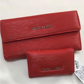 セシルマクビー(CECIL McBEE)の新品 セシルマクビー 長財布&キーケース セット❣️ レッド 赤(財布)