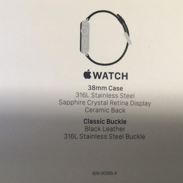 Apple Watch(アップルウォッチ)のアップルウォッチ 38mm 初代 ステンレス 黒レザー メンズの時計(腕時計(デジタル))の商品写真