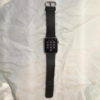 アップルウォッチ(Apple Watch)のアップルウォッチ 38mm 初代 ステンレス 黒レザー(腕時計(デジタル))