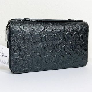 コーチ(COACH)の未使用☆コーチ◆クロスグレーン ダブルジップ トラベルオーガナイザー(長財布)