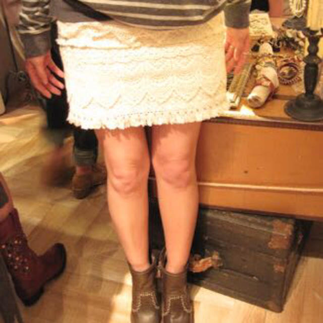 Ungrid(アングリッド)のungridフリンジレースタイトスカート レディースのスカート(ミニスカート)の商品写真