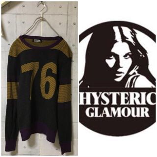 ヒステリックグラマー(HYSTERIC GLAMOUR)のヒステリックグラマー カシミヤ混 ガール ナンバリングロゴ 76 ニット S(ニット/セーター)