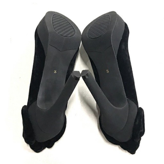 YOSUKE S ベロア調 パンプス リボン レディース レディースの靴/シューズ(ハイヒール/パンプス)の商品写真