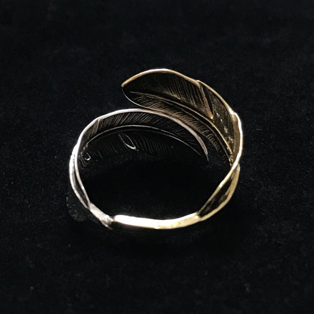 シルバー925 フェザーリング ダブルフェザーリング  ゴールド×シルバー  メンズのアクセサリー(リング(指輪))の商品写真
