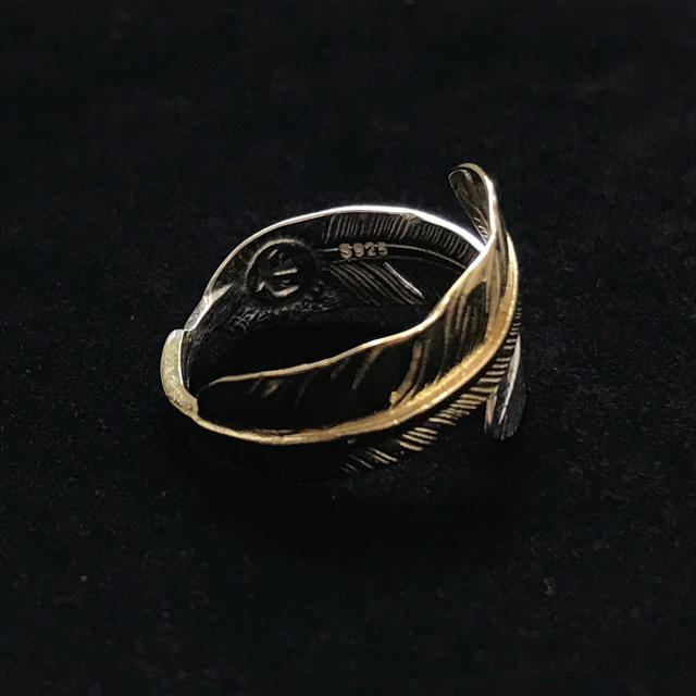 シルバー925 フェザーリング ダブルフェザーリング  ゴールド×シルバー  メンズのアクセサリー(リング(指輪))の商品写真