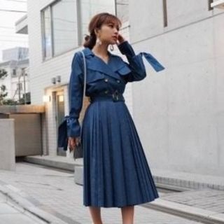 エイミーイストワール(eimy istoire)のeimy istoire denim pleats trench coat(トレンチコート)