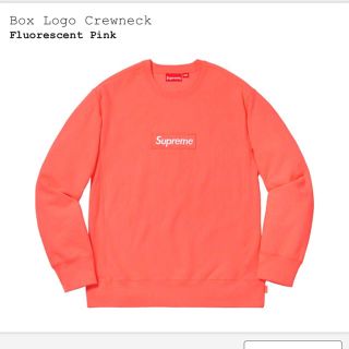 シュプリーム(Supreme)のSupreme box logo crewneck ピンク Ｌサイズ(スウェット)