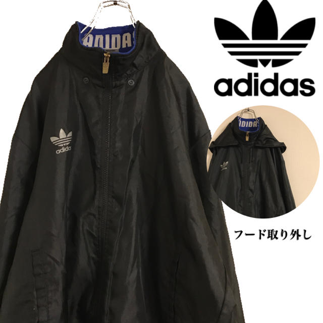 adidas(アディダス)の80s adidas アディダス ナイロン ジャケット デサント トレフォイル メンズのジャケット/アウター(ナイロンジャケット)の商品写真