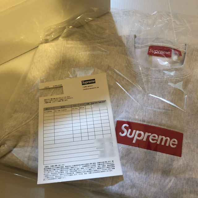 安心の日本製 18 AW Supreme Box logo Crewneck M グレー | i4mx.com