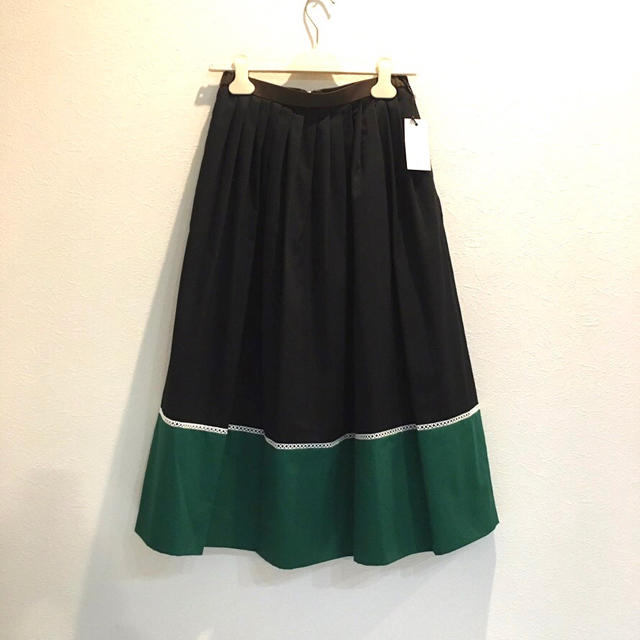 yori 16AW バイカラータックスカート ネイビー×グリーン ☆美品☆ ヨリ