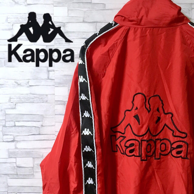 【レア】kappa /カッパ ナイロンジャケット サイドライン 背面ビッグロゴ
