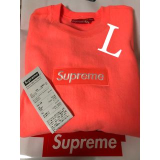 シュプリーム(Supreme)のSupreme box logo crewneck ボックスロゴ ピンク(スウェット)