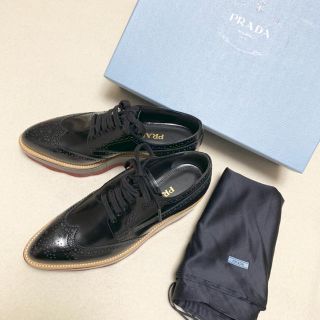 プラダ(PRADA)の新品 国内購入 プラダ PRADA レースアップシューズ ブラック(ローファー/革靴)