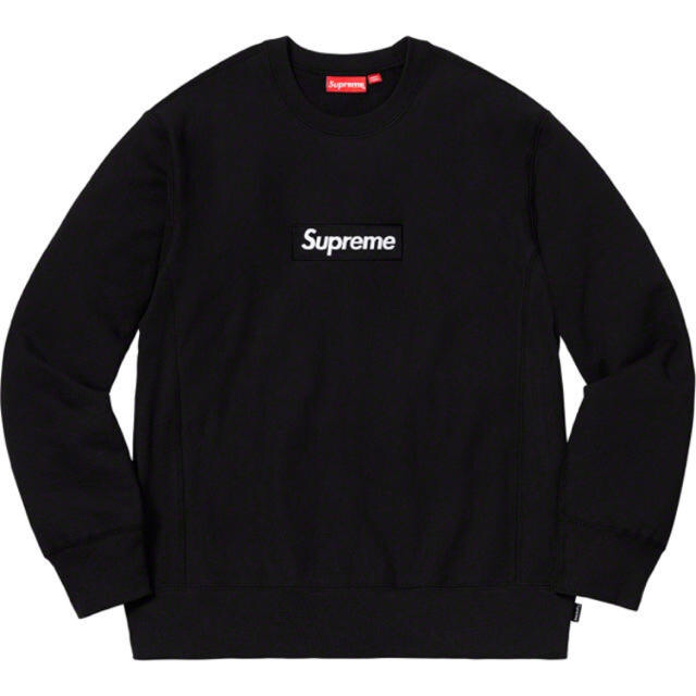 正規品】 Supreme 希少XL BLACK crewneck logo box supreme