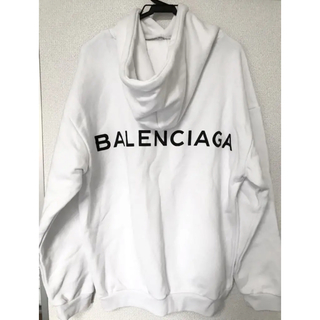 バレンシアガ(Balenciaga)のバレンシアガ ホワイト パーカー Sサイズ(パーカー)