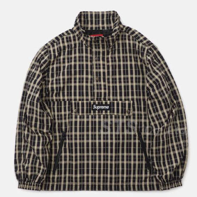 18AW Supreme Nylon Plaid Pullover TAN XL