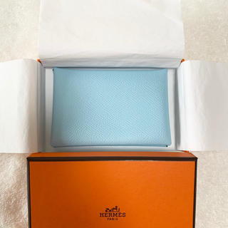 エルメス(Hermes)の新品 国内購入 エルメス HERMES カルヴィ 名刺入れ カードケース ブルー(名刺入れ/定期入れ)