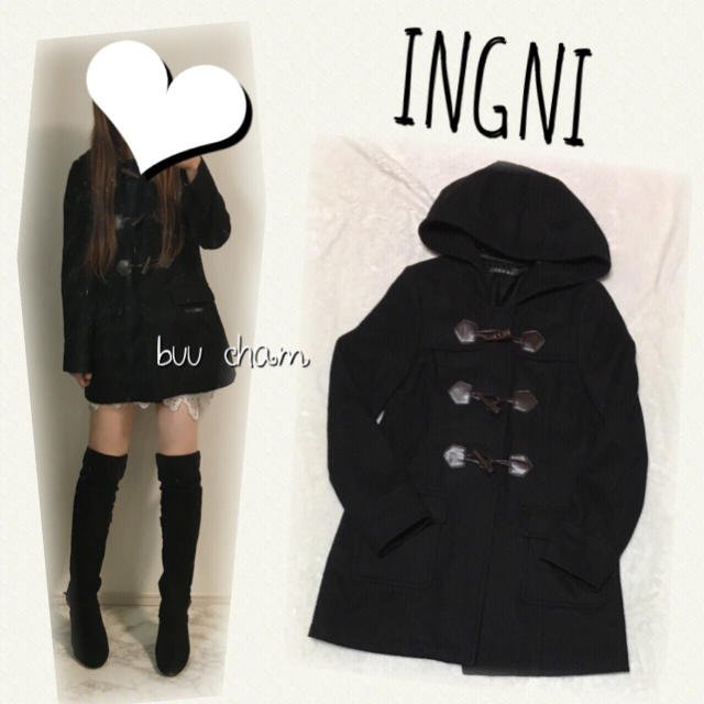 INGNI(イング)のINGNI♡フード付きダッフルコート レディースのジャケット/アウター(ダッフルコート)の商品写真