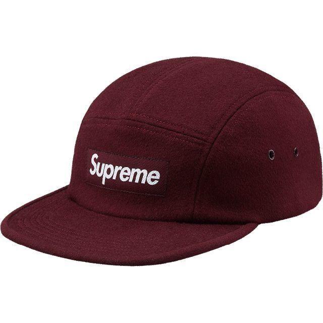 burgundyサイズsupreme wool camp cap