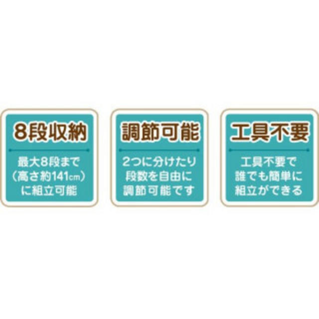 オープンラック メタルラック ラック 8段 マルチラック パイプラック 収納 インテリア/住まい/日用品の収納家具(棚/ラック/タンス)の商品写真