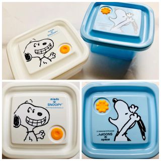 スヌーピー(SNOOPY)の新品 スヌーピー×ミスタードーナツ タッパー ２点セット 白＆ブルー(容器)