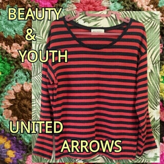 ビューティアンドユースユナイテッドアローズ(BEAUTY&YOUTH UNITED ARROWS)のボーダーニットトップス(Tシャツ(長袖/七分))