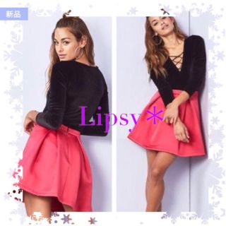 リプシー(Lipsy)のアリアナコラボ＊Lipsy＊新品ピンクミニスカート(ミニスカート)