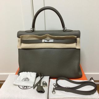 エルメス(Hermes)のエルメス ケリー 内縫 35 エタン シルバー金具(ハンドバッグ)