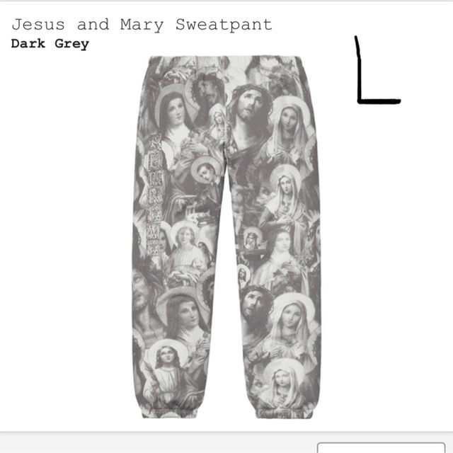 Supreme(シュプリーム)のSupreme Jesus and Mary Sweatpant Ｌサイズ メンズのパンツ(ワークパンツ/カーゴパンツ)の商品写真